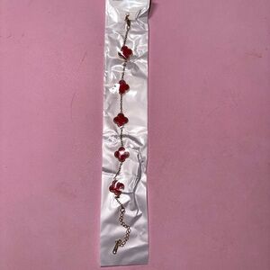 Elegant Red Clover Bracelet